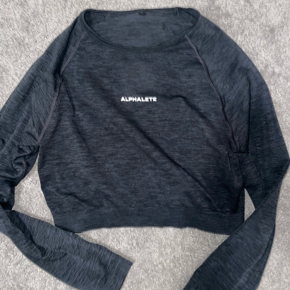 Alphalete Gray Marl long sleeve top